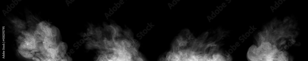 smoke steam isolated black background	 - obrazy, fototapety, plakaty 