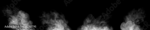smoke steam isolated black background 
