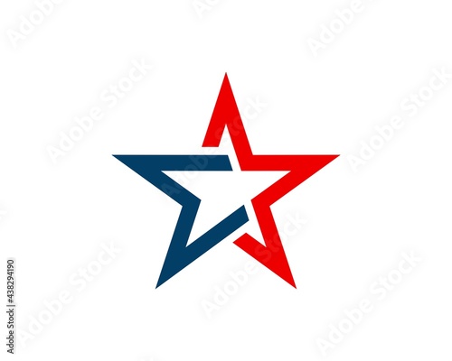 Abstract american star with red and blue color