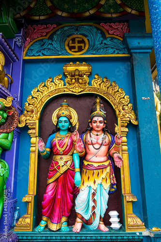 Hinduism Architecture and Statue of Batu caves - one of the most popular Hindu shrines outside India, and is dedicated to Lord Murugan in Kuala Lumpur, Malaysia