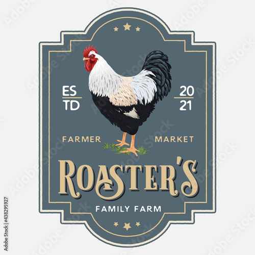 Roaster farm logo template