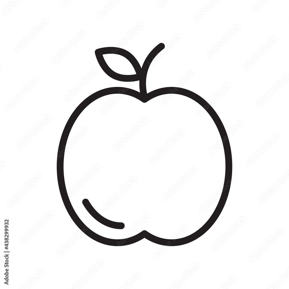 Apple icon Design Template. Illustration vector graphic. simple black glyph icon isolated on white background. Perfect for your web site design, logo, symbols of restaurants, cafe Apple icon Design Template. Illustration vector graphic. simple black glyph icon isolated on white background. Perfect for your web site design, logo, symbols of restaurants, cafe