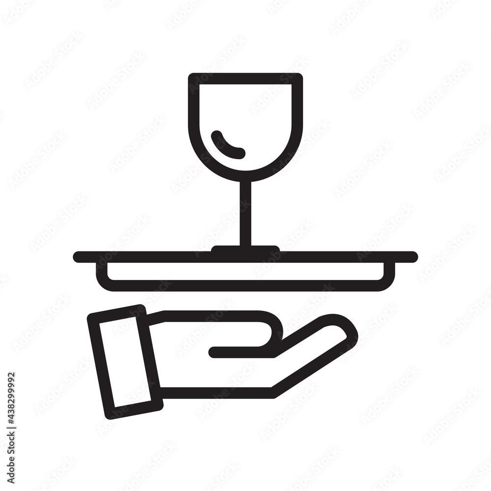 Wine on tray icon Design Template. Illustration vector graphic. simple black glyph icon isolated on white background. Perfect for your web site design, logo, symbols of restaurants, cafe Wine on tray icon Design Template. Illustration vector graphic. simple black glyph icon isolated on white background. Perfect for your web site design, logo, symbols of restaurants, cafe