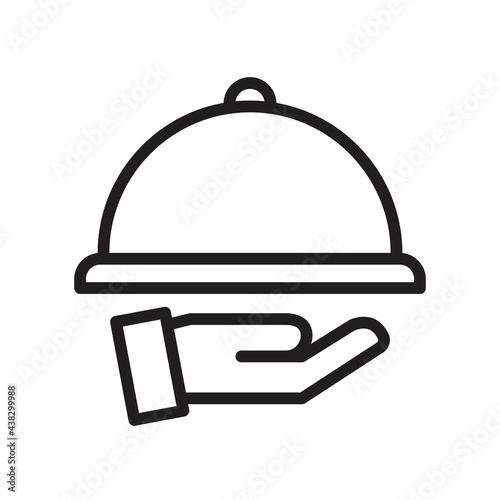Food tray icon Design Template. Illustration vector graphic. simple black glyph icon isolated on white background. Perfect for your web site design, logo, symbols of restaurants, cafe