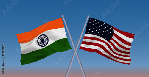 インドとアメリカの国旗