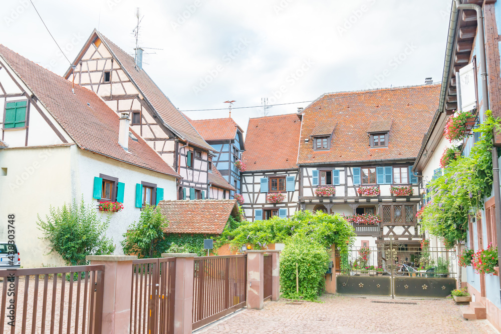 Picturesque view of the quaint town of Ribeauville, Alsace, France Picturesque view of the quaint town of Ribeauville, Alsace, France