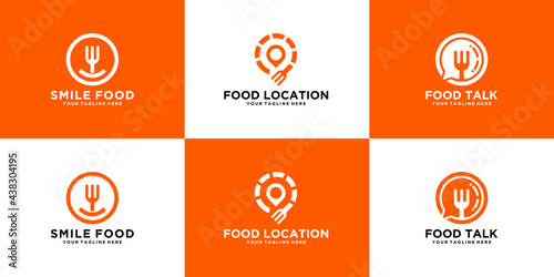food logo collection, fast food, delivery and fresh food