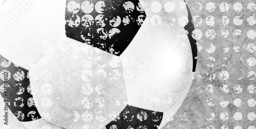 Grey white grunge football background with soccer ball. Vector design