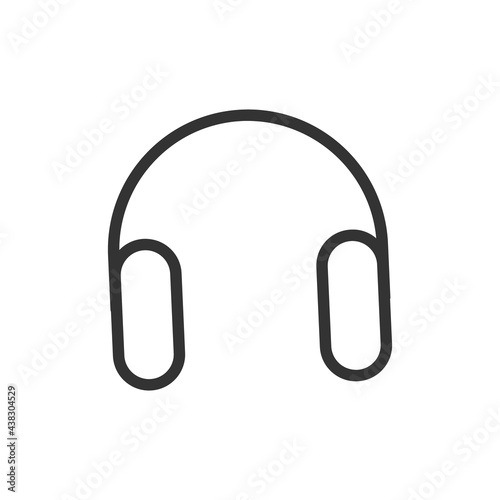 Thin line icon of headphones.