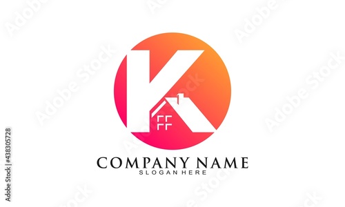 Modern letter K house icon logo Free Download Modern letter K house icon logo - GFXLoad