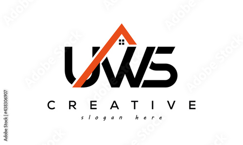 initial UWS letters real estate construction logo vector photo