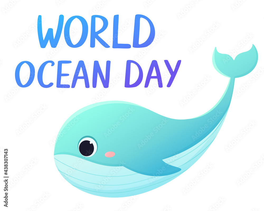 World ocean day vector illustration. Beautiful whale isolated on white background. Postcards and holidays.
World ocean day vector illustration. Beautiful whale isolated on white background. Postcards and holidays.