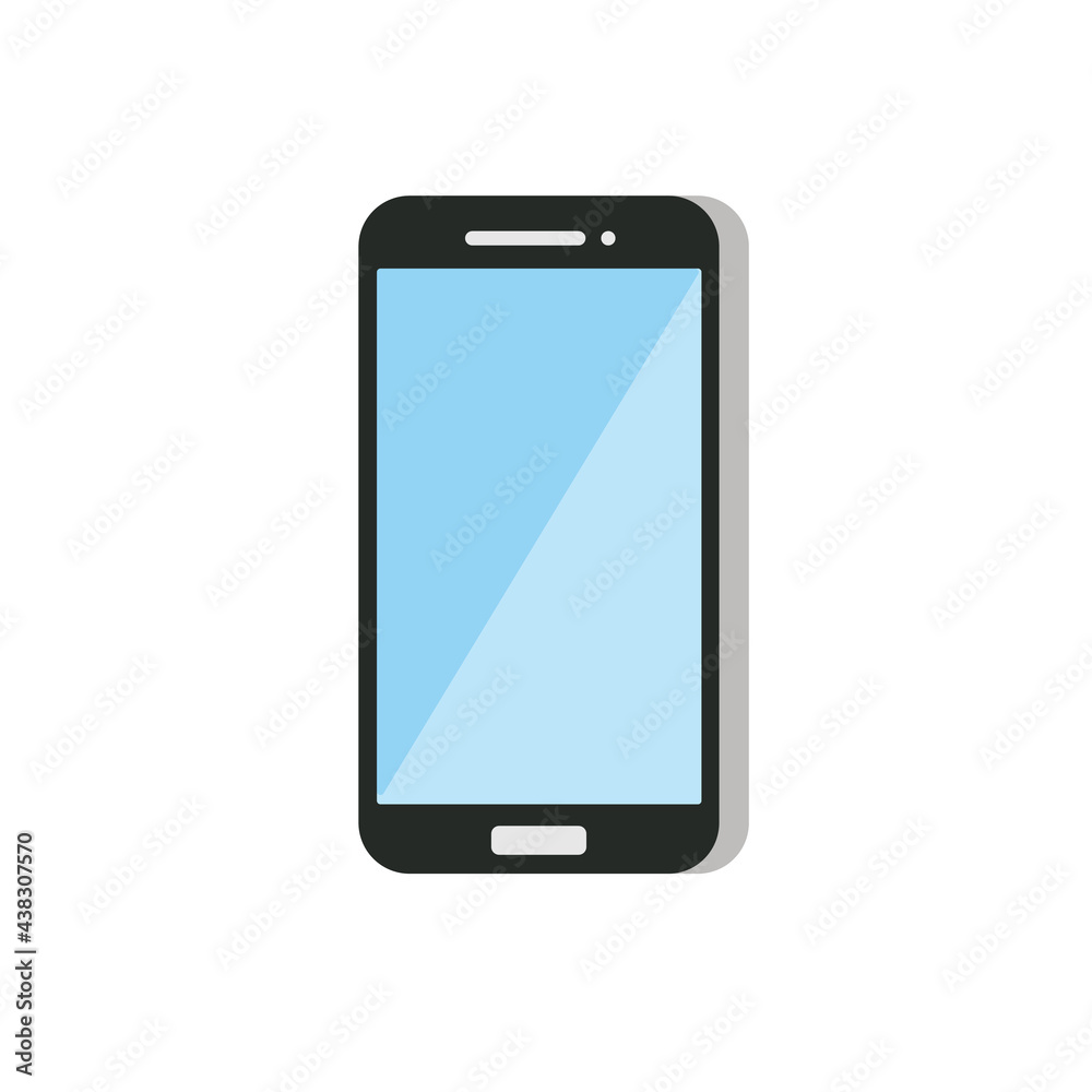 Smartphone in flat style isolated on white background cartoon vector illustration Smartphone in flat style isolated on white background cartoon vector illustration
