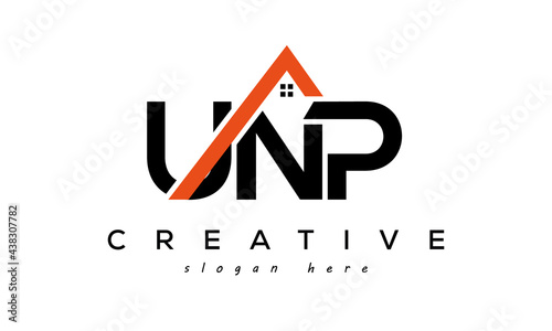 initial UNP letters real estate construction logo vector photo