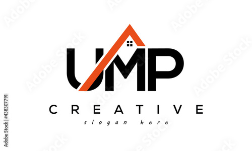 initial UMP letters real estate construction logo vector