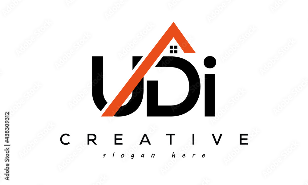 initial UDI letters real estate construction logo vector Stock Vector
