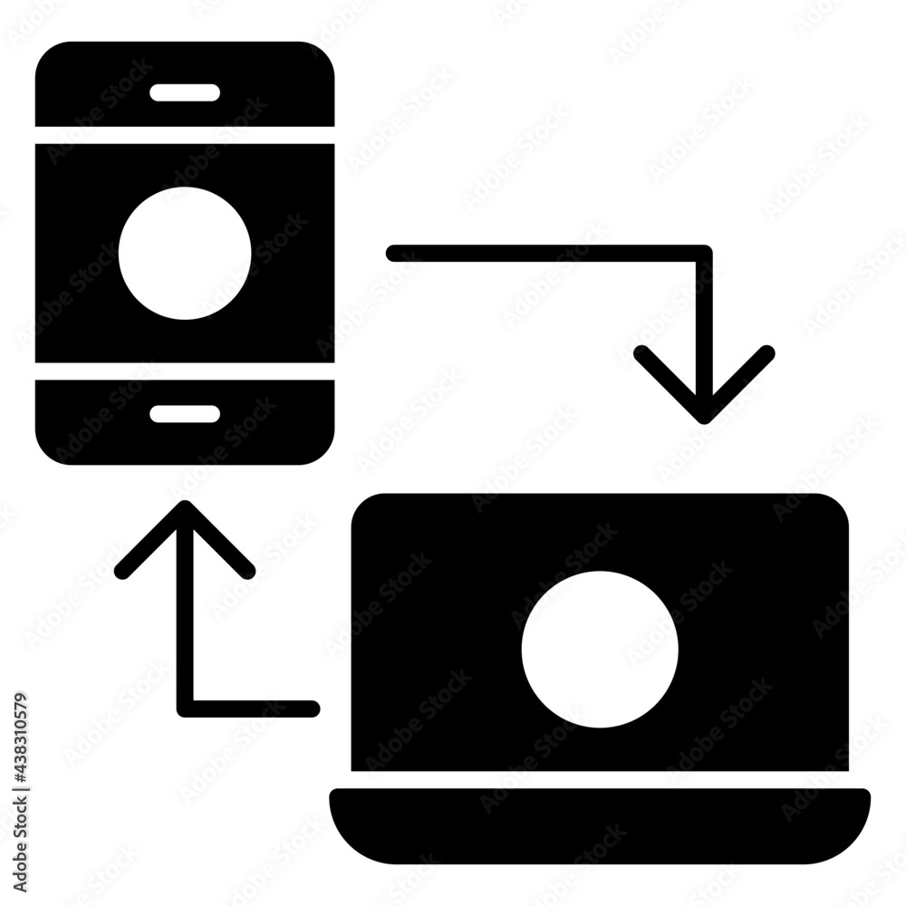 A flat design, icon of data transfer A flat design, icon of data transfer