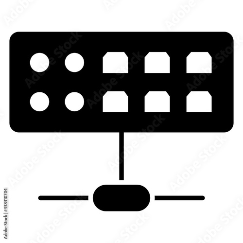 A flat design, icon of network ports