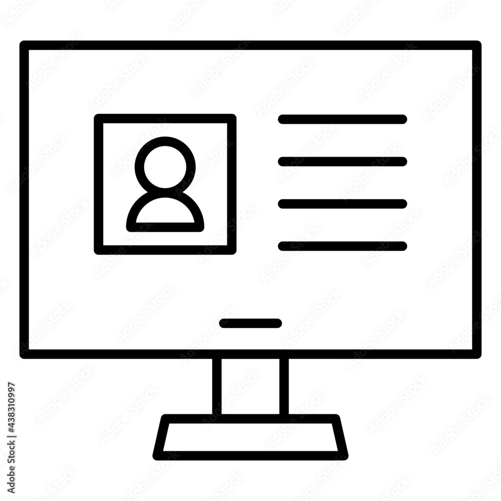 A flat design, icon of online profile A flat design, icon of online profile
