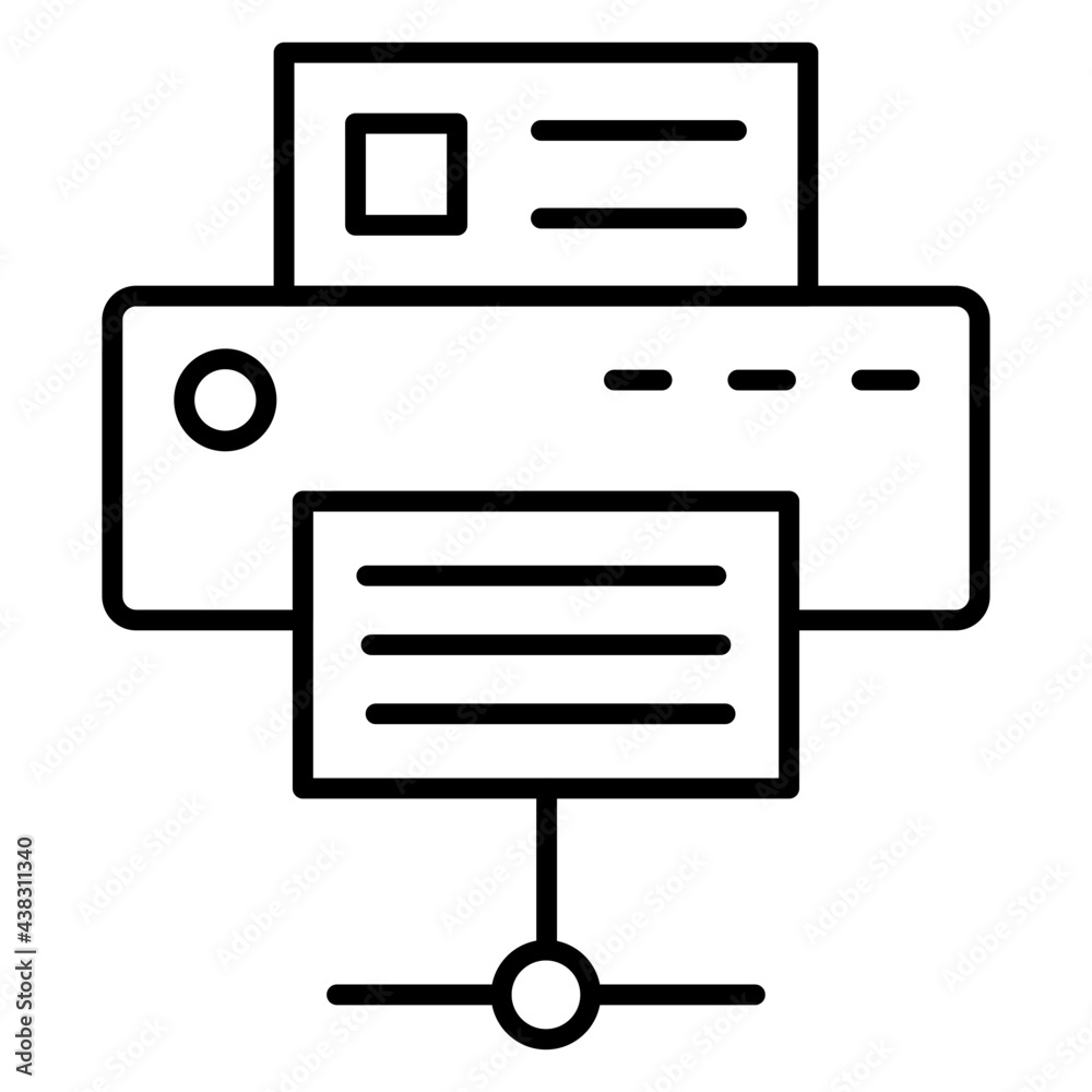 A flat design, icon of network printer