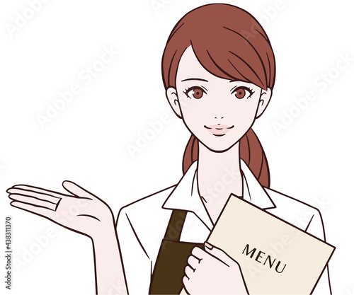 誘導をするカフェ店員