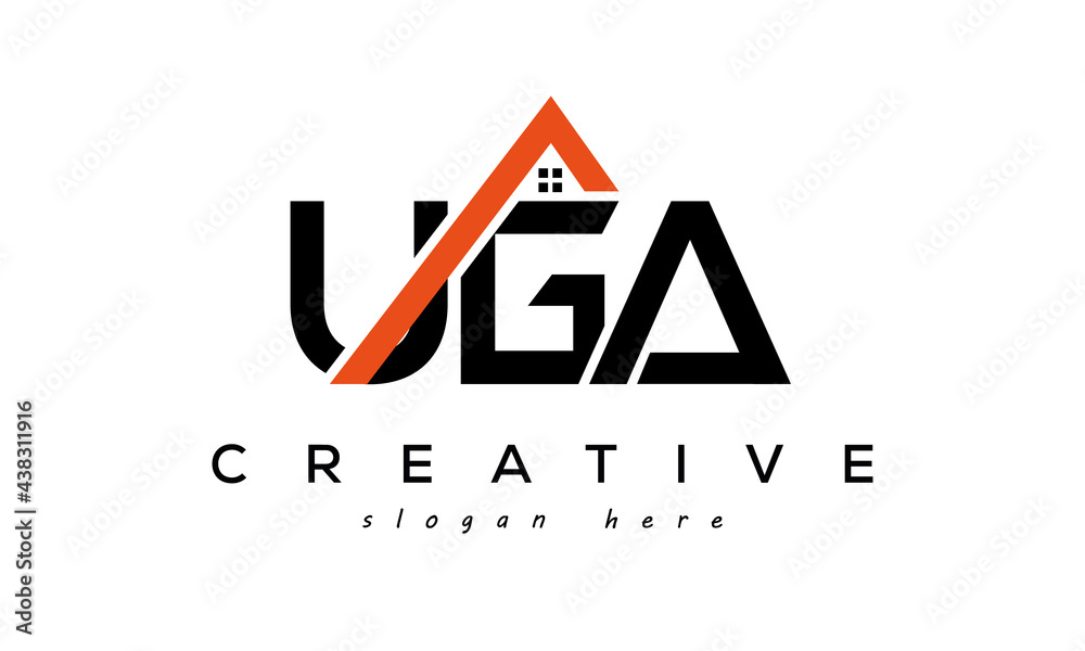 initial UGA letters real estate construction logo vector Stock Vector