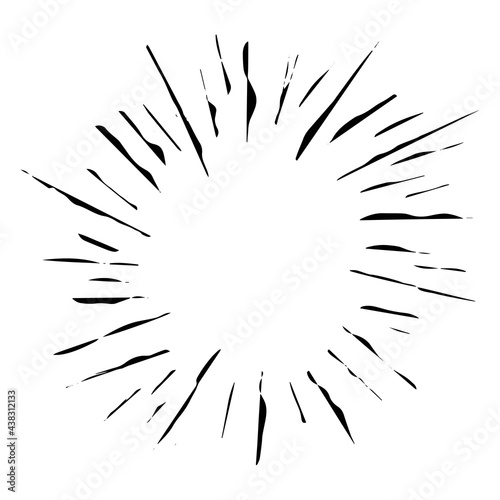 sunburst hand drawn. doodle background design element. isolated white background. vector illustration