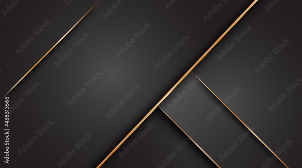 Black abstract background with golden lines Black abstract background with golden lines