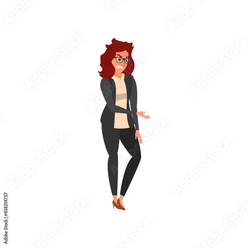 angry woman boss screaming at colleague cartoon vector. angry woman boss screaming at colleague character. isolated flat cartoon illustration