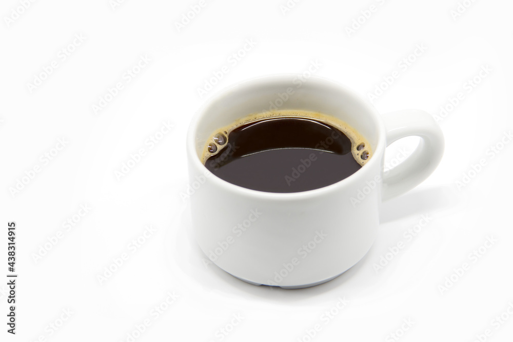 Isolated of the white cup of black coffee on white background Isolated of the white cup of black coffee on white background