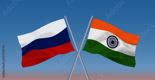 インドとロシアの国旗
