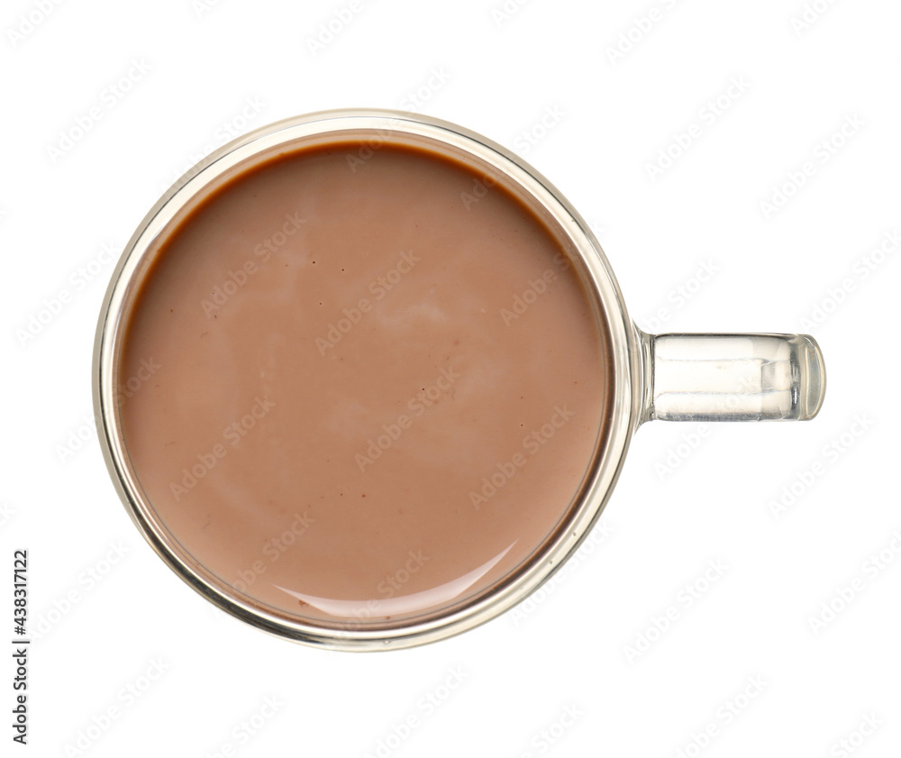 Cup of cocoa drink on white background Cup of cocoa drink on white background