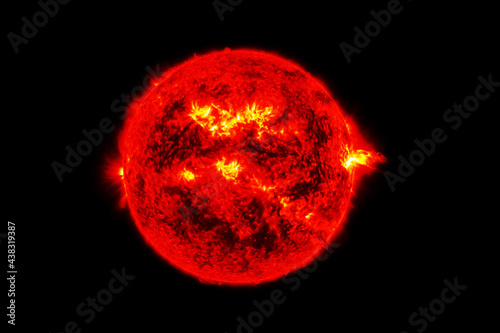 Star Sun on a dark background. Elements of this image were furnished by NASA.