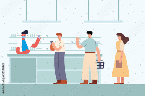 three persons in Pharmacy