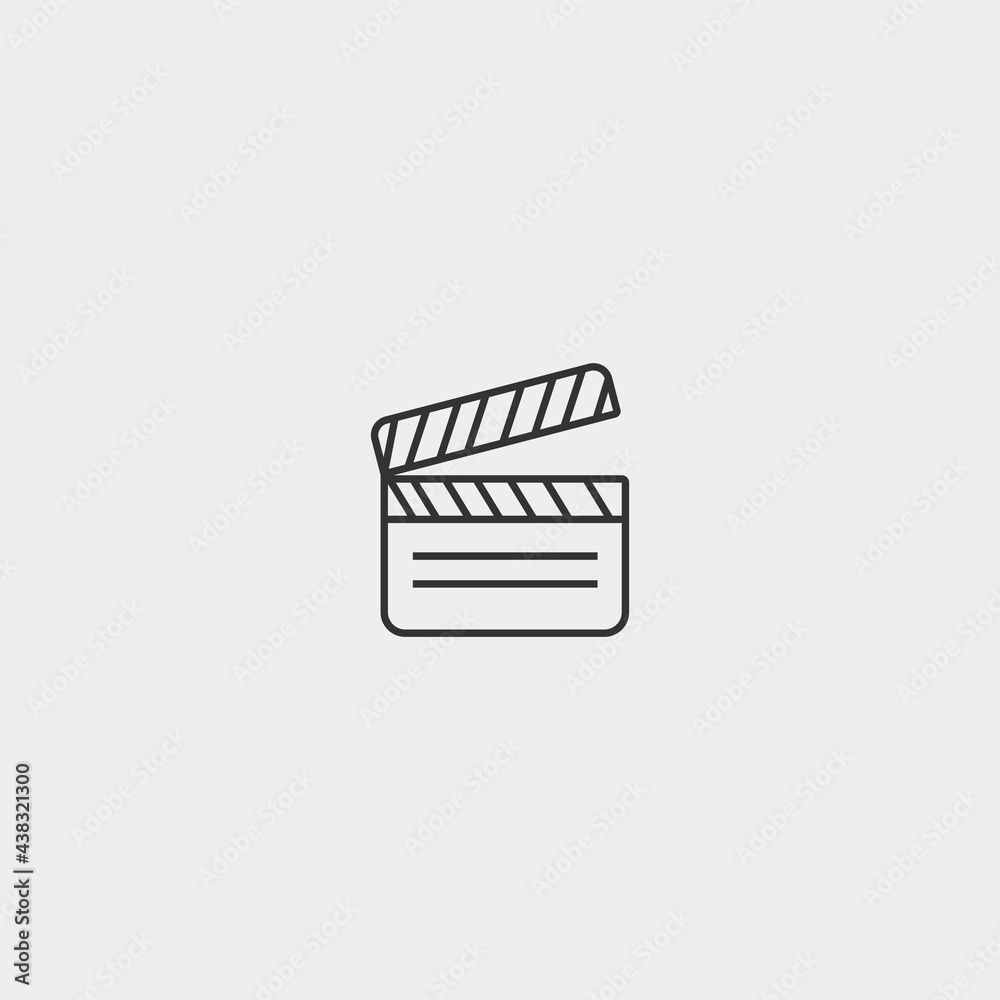 Video clapper vector icon illustration sign Video clapper vector icon illustration sign