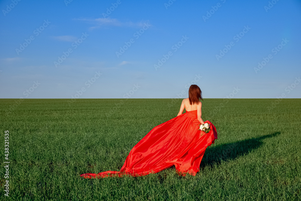 girl in red dress