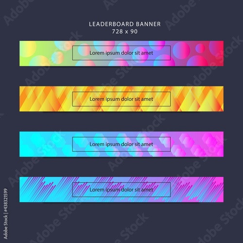 leaderboard banner template design. abstract modern website banner. 