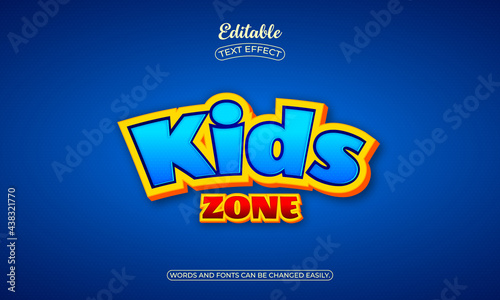 Kids cartoon 3d editable text style effect 