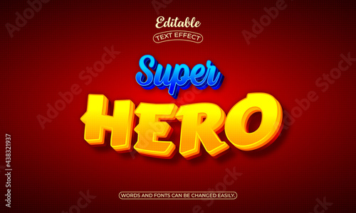 Super hero 3d editable text style effect 