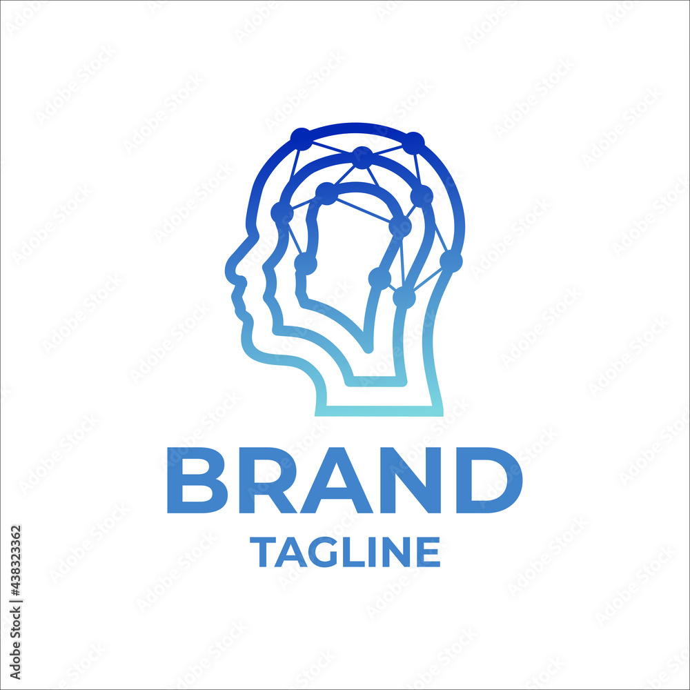 Illustration Logo Vector graphic of Brain Connect. Perfect for Artificial intelligence, Medical, Technology brands or Company.