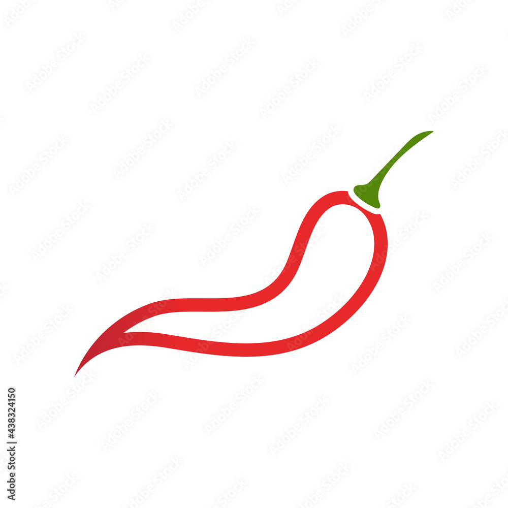 Red hot natural chili icon Template vector Illustration