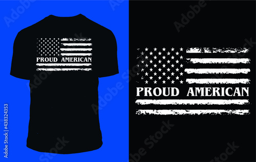 Proud american - Flag t shirt design