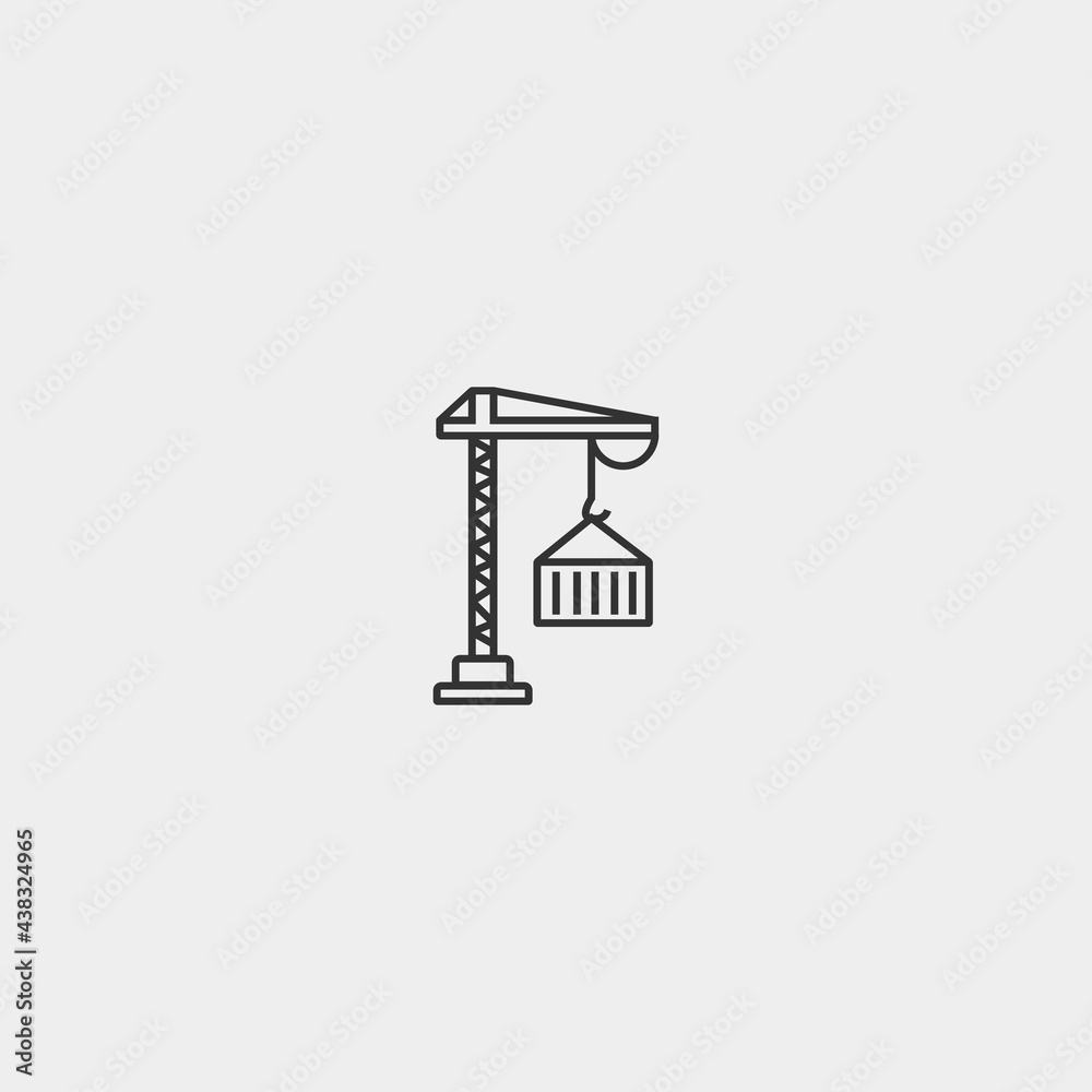 Crane vector icon illustration sign Crane vector icon illustration sign