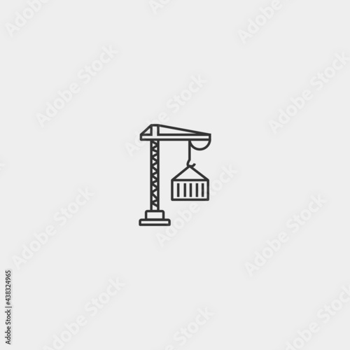 Crane vector icon illustration sign