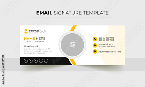Email signature vector templates, Trendy email signature, Modern Professional awesome unique Corporate custom beautiful personal Office Email signature design template set with the layout,