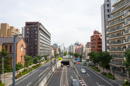 都市の風景 東京渋谷の幹線道路