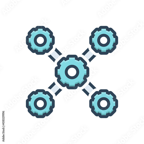 Color illustration icon for organization
 photo