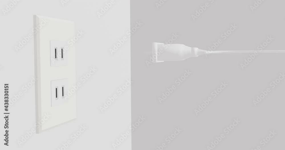 斜め目線のコンセントの差し込み