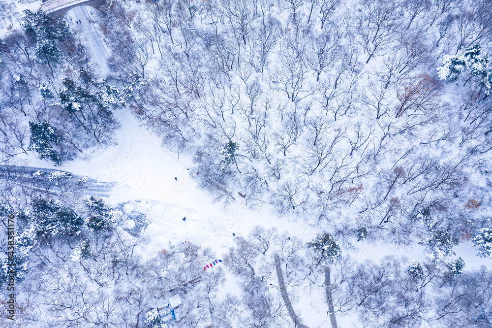 Snow scene of Beishan Park, Jilin, China Snow scene of Beishan Park, Jilin, China
