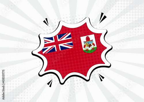 Artistic Bermuda country comic flag illustration. Abstract flag speech bubble pop art vector background